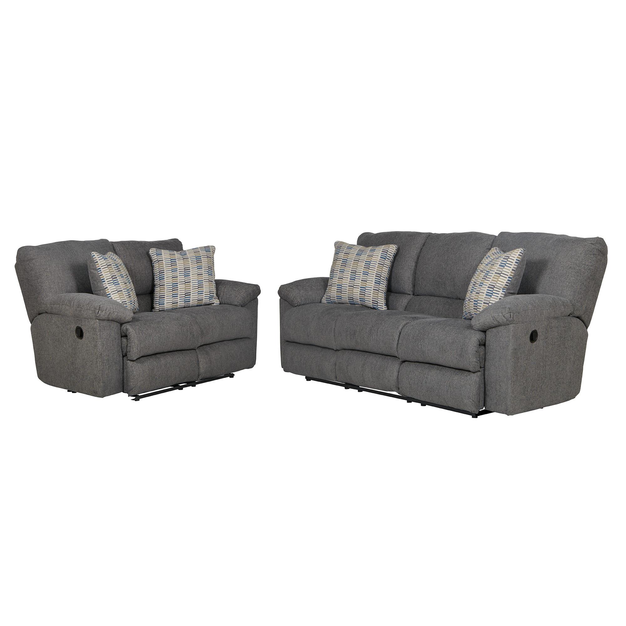 Rent to Own Jackson Stonewash Pewter 2 Piece Reclining Sofa and